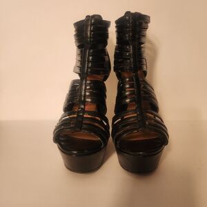 Black Strappy Women's Platform Sandals